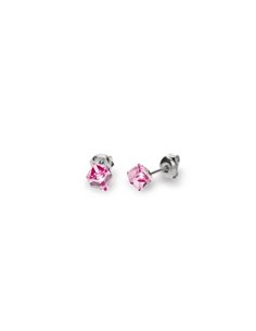 Kolczyki Small Cube Studs Light Rose