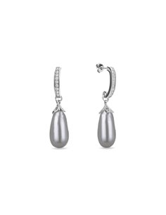 Kolczyki Charm Light Grey Pearl