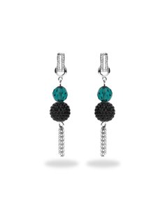 Kolczyki Pave Tassel Blue Zircon