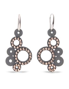 Kolczyki Bubbles Grey Rose Gold