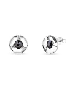 Kolczyki Circle Studs Jet Hematite