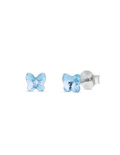 Kolczyki Small Butterfly Studs Aquamarine