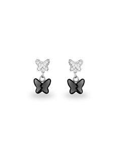 Boucles d'Oreilles Butterfly Silver Night