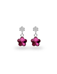 Boucles d'Oreilles Clematis Fuchsia