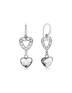 Kolczyki Ajour Heart Crystal
